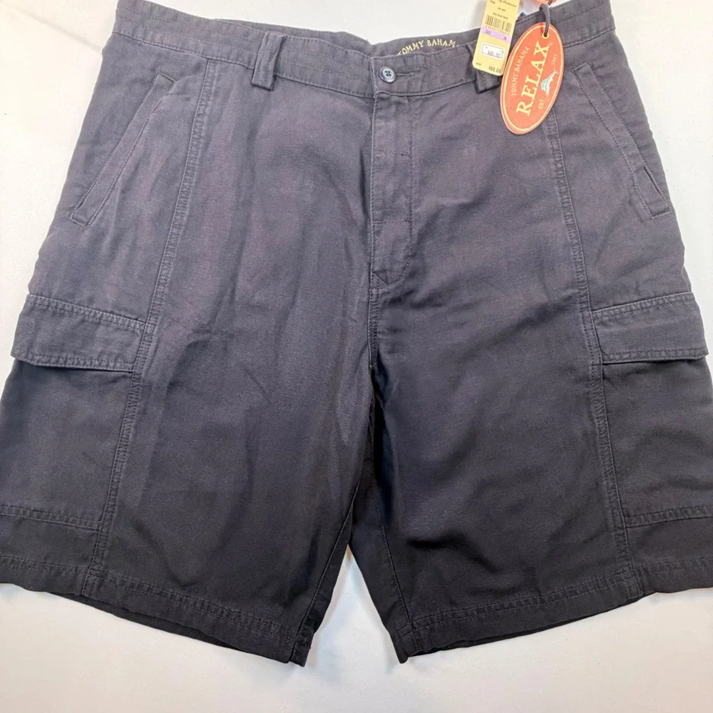 Tommy Bahama Relax Key Grip Cargo Shorts Blue Tahoe Tencel Lyocell Men 39x10 NWT